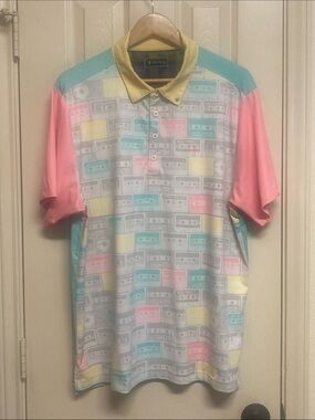William Murray Golf "Party Mix" Polo Shirt Sz L